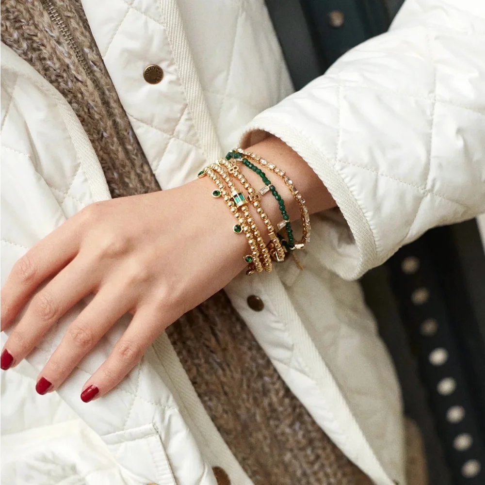 Bauble Bar Gold and Turquoise Bracelet with Bauble Bar Bag